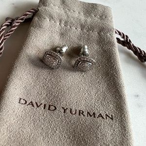 David Yurman petite Albion stud earrings with pavé diamonds